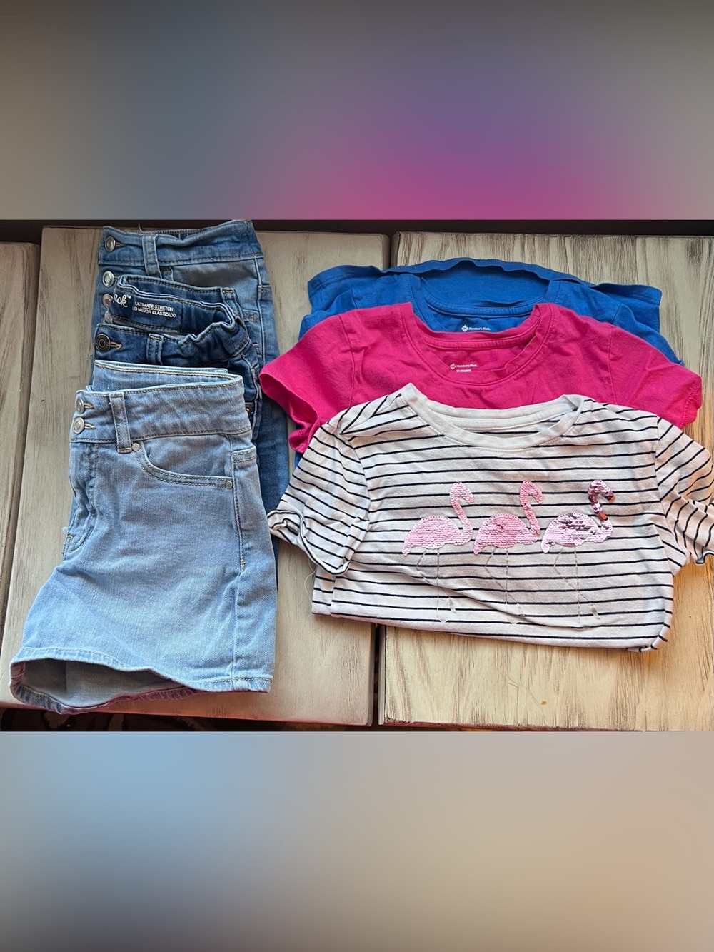 Girls Size 7/8 Summer Clothing Lot GAP Cat & Jack Denim Shorts 6pc